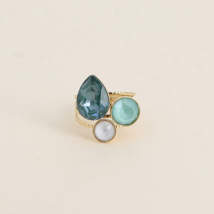 Bague Trilogie Goutte - cristaux Swarovski® goutte et rondes