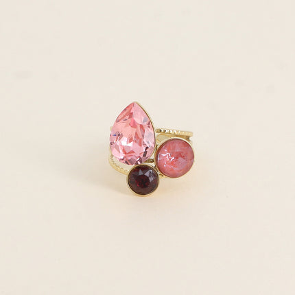 Bague Trilogie Goutte - cristaux Swarovski® goutte et rondes