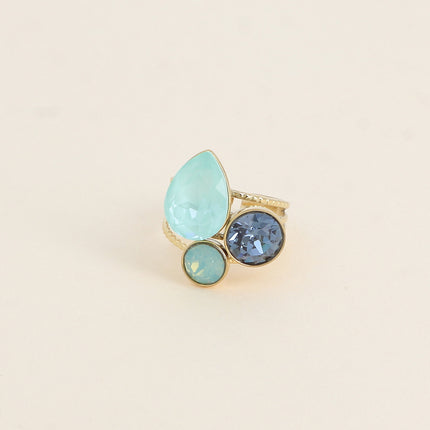 Bague Trilogie Goutte - cristaux Swarovski® goutte et rondes