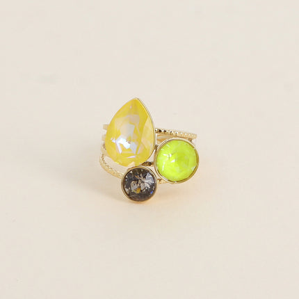 Bague Trilogie Goutte - cristaux Swarovski® goutte et rondes