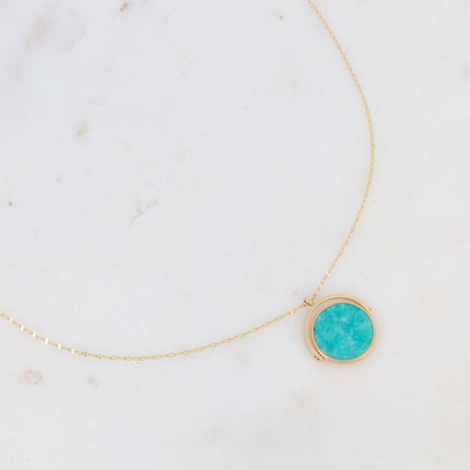 Collier Bliss - pierre naturelle et étoile gravée