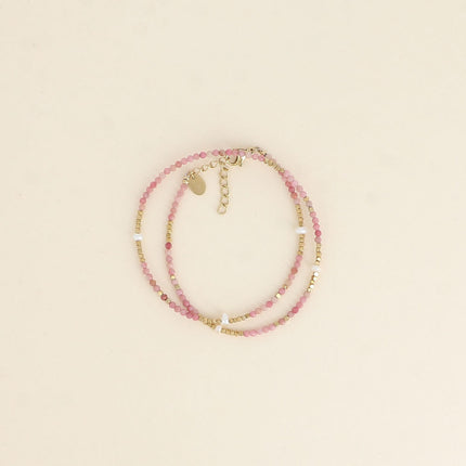 Bracelet 2 tours/Choker Bracélina avec pierres naturelles