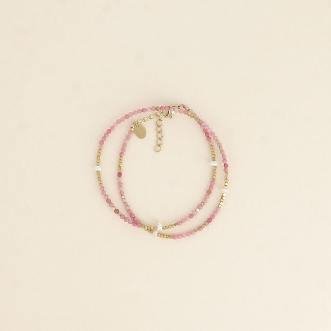 Bracelet 2 tours/Choker Bracélina avec pierres naturelles