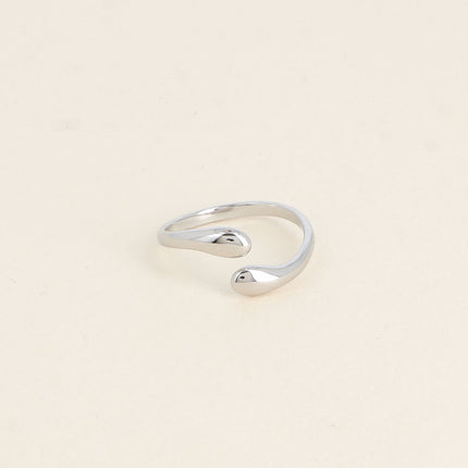 Bague ouverte et fine - 2 lignes entrecroisées