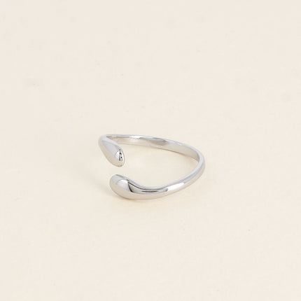 Bague ouverte et fine - 2 lignes entrecroisées