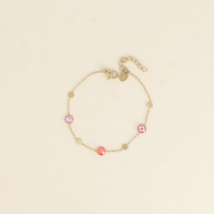 Bracelet Riley - pastilles rondes et cristaux Swarovski® PP20