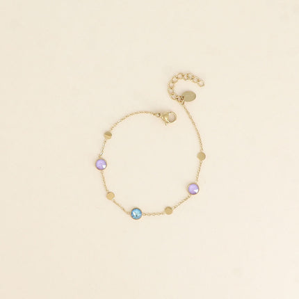 Bracelet Riley - pastilles rondes et cristaux Swarovski® PP20
