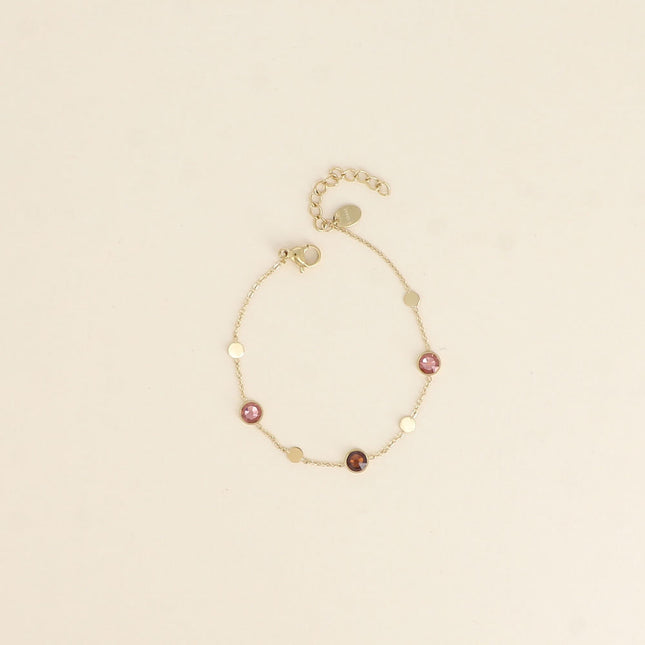 Bracelet Riley - pastilles rondes et cristaux Swarovski® PP20