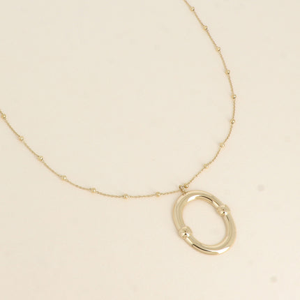 Collier - grand pendentif ovale brillant