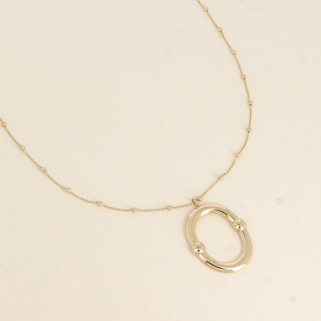 Collier - grand pendentif ovale brillant