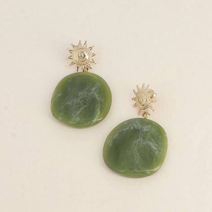 Boucles pendantes - soleil et résine colorée
