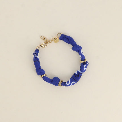 Bracelet - ruban bandana et anneaux en acier inoxydable