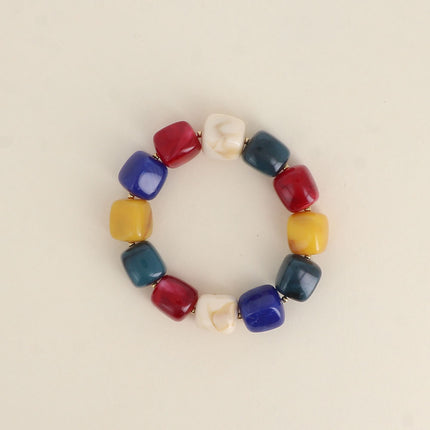 Bracelet élastique Arsénia - perles de résine cubiques