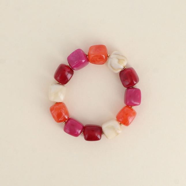 Bracelet élastique Arsénia - perles de résine cubiques