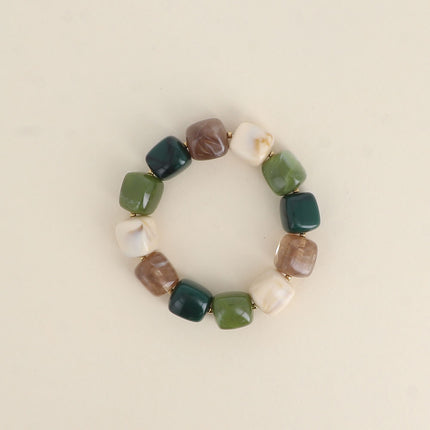 Bracelet élastique Arsénia - perles de résine cubiques