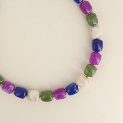 Collier Arsénia - perles de résine cubiques