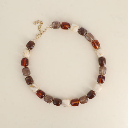 Collier Arsénia - perles de résine cubiques