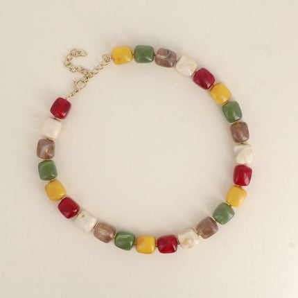 Collier Arsénia - perles de résine cubiques