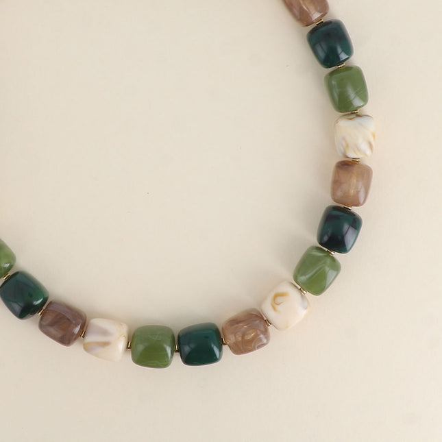 Arsenia necklace - cubic resin beads