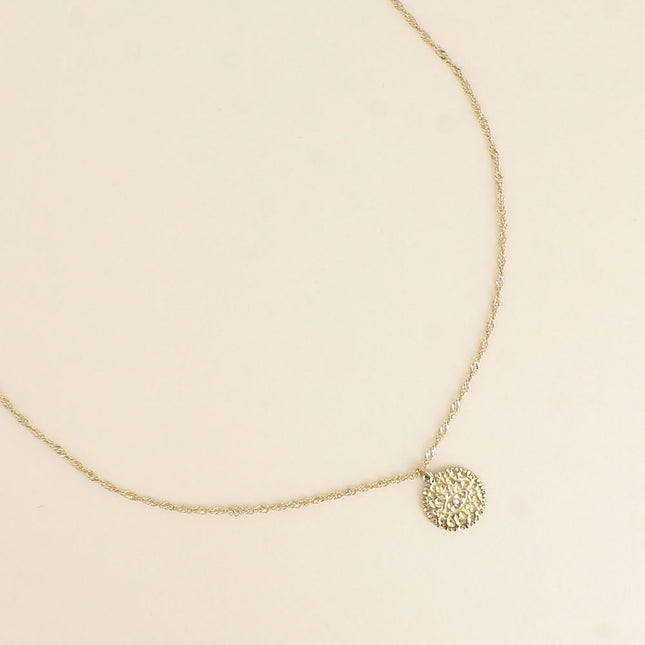 Collier Ayane - pendentif rond avec oeil gravé