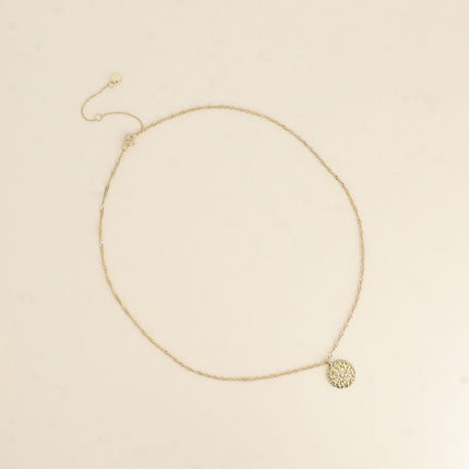 Collier Ayane - pendentif rond avec oeil gravé