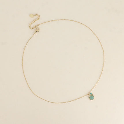 Collier Emllo Mini - pierre naturelle ronde et perle d'eau douce