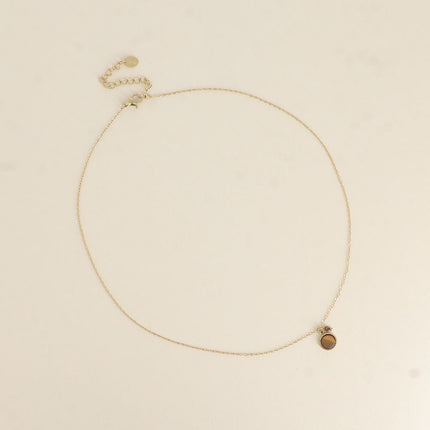 Collier Emllo Mini - pierre naturelle ronde et perle d'eau douce