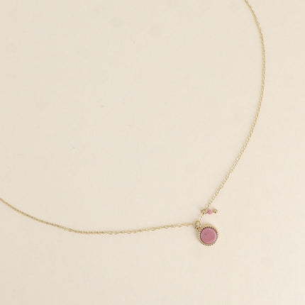 Collier Emllo Mini - pierre naturelle ronde et perle d'eau douce
