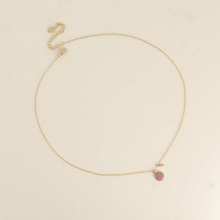 Collier Emllo Mini - pierre naturelle ronde et perle d'eau douce