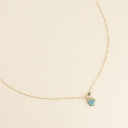 Collier Emllo Mini - pierre naturelle ronde et perle d'eau douce