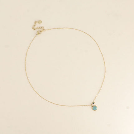 Collier Emllo Mini - pierre naturelle ronde et perle d'eau douce