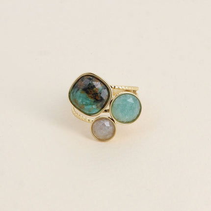 Bague Trilogie – pierres naturelles