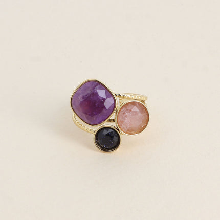 Bague Trilogie – pierres naturelles