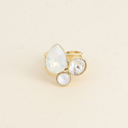 Bague Trilogie Goutte - cristaux Swarovski® goutte et rondes