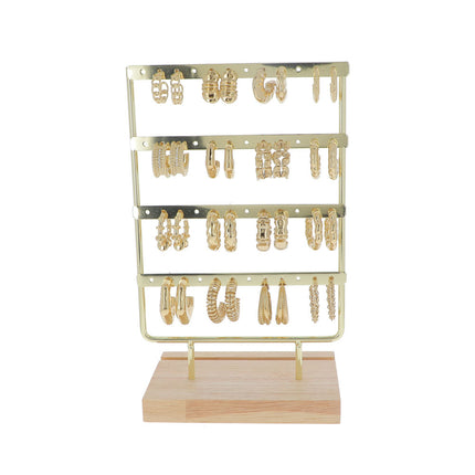 Kit de 32 (16+16) créoles - prix moyen de 6,40€/pr - Présentoir offert