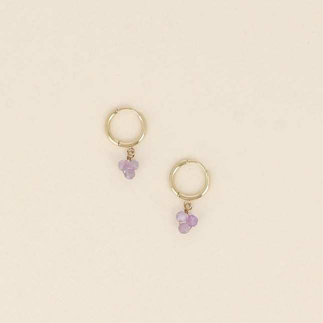 Felicia hoops with 3 natural stones