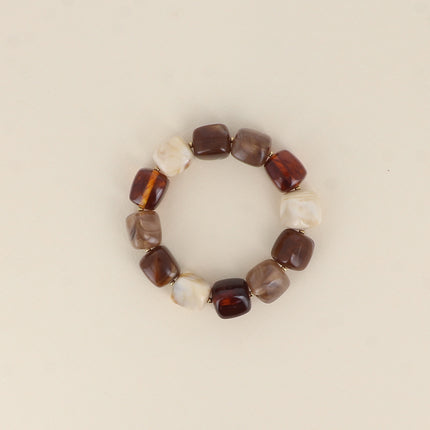 Bracelet élastique Arsénia - perles de résine cubiques