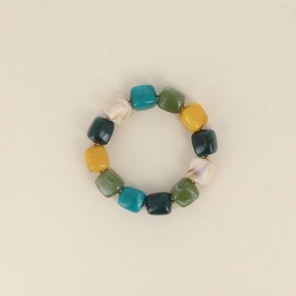 Bracelet élastique Arsénia - perles de résine cubiques