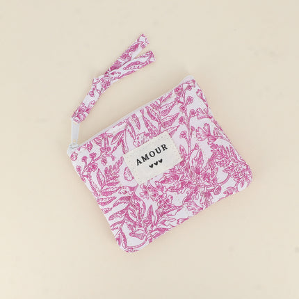 Porte-monnaie - AMOUR, 3 coeurs, motifs - 11 x 9 cm