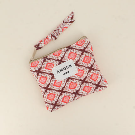 Porte-monnaie - AMOUR, 3 coeurs, motifs - 11 x 9 cm