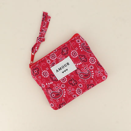 Porte-monnaie - AMOUR, 3 coeurs, motifs - 11 x 9 cm