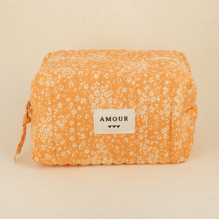 Grande trousse - AMOUR, 3 coeurs, motifs - 23 x 12 cm