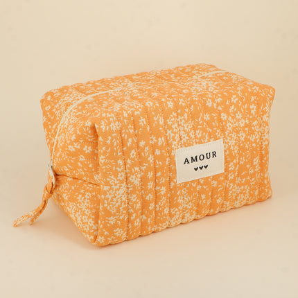 Grande trousse - AMOUR, 3 coeurs, motifs - 23 x 12 cm