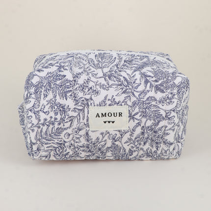 Grande trousse - AMOUR, 3 coeurs, motifs - 23 x 12 cm