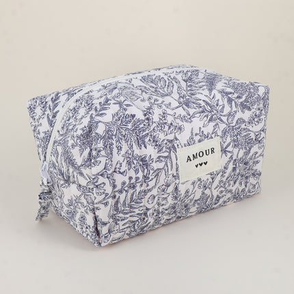 Grande trousse - AMOUR, 3 coeurs, motifs - 23 x 12 cm