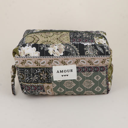 Grande trousse - AMOUR, 3 coeurs, motifs - 23 x 12 cm