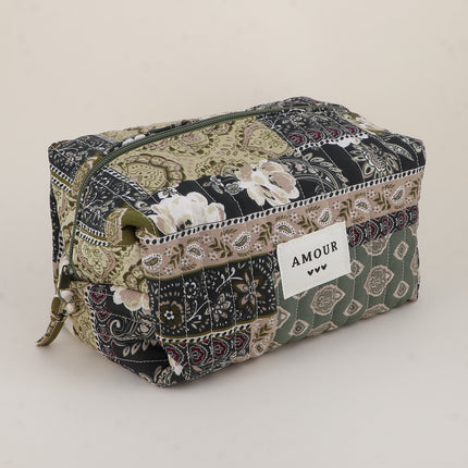 Grande trousse - AMOUR, 3 coeurs, motifs - 23 x 12 cm