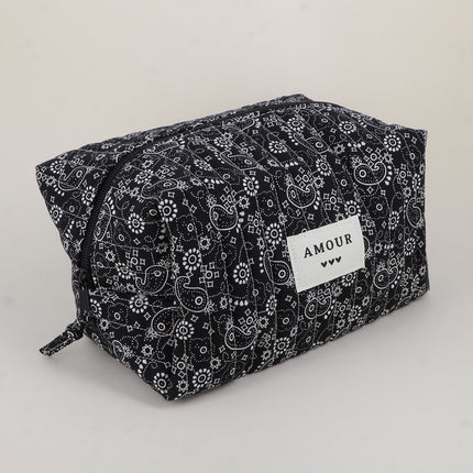 Grande trousse - AMOUR, 3 coeurs, motifs - 23 x 12 cm