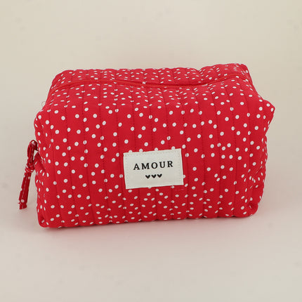 Grande trousse - AMOUR, 3 coeurs, motifs - 23 x 12 cm