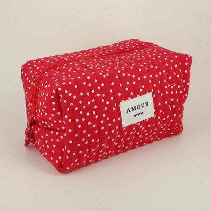 Grande trousse - AMOUR, 3 coeurs, motifs - 23 x 12 cm
